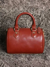 Elegant Leather Boston Pillow Bag – Women’s Full-Grain Small Tote & Crossbody Handbag
